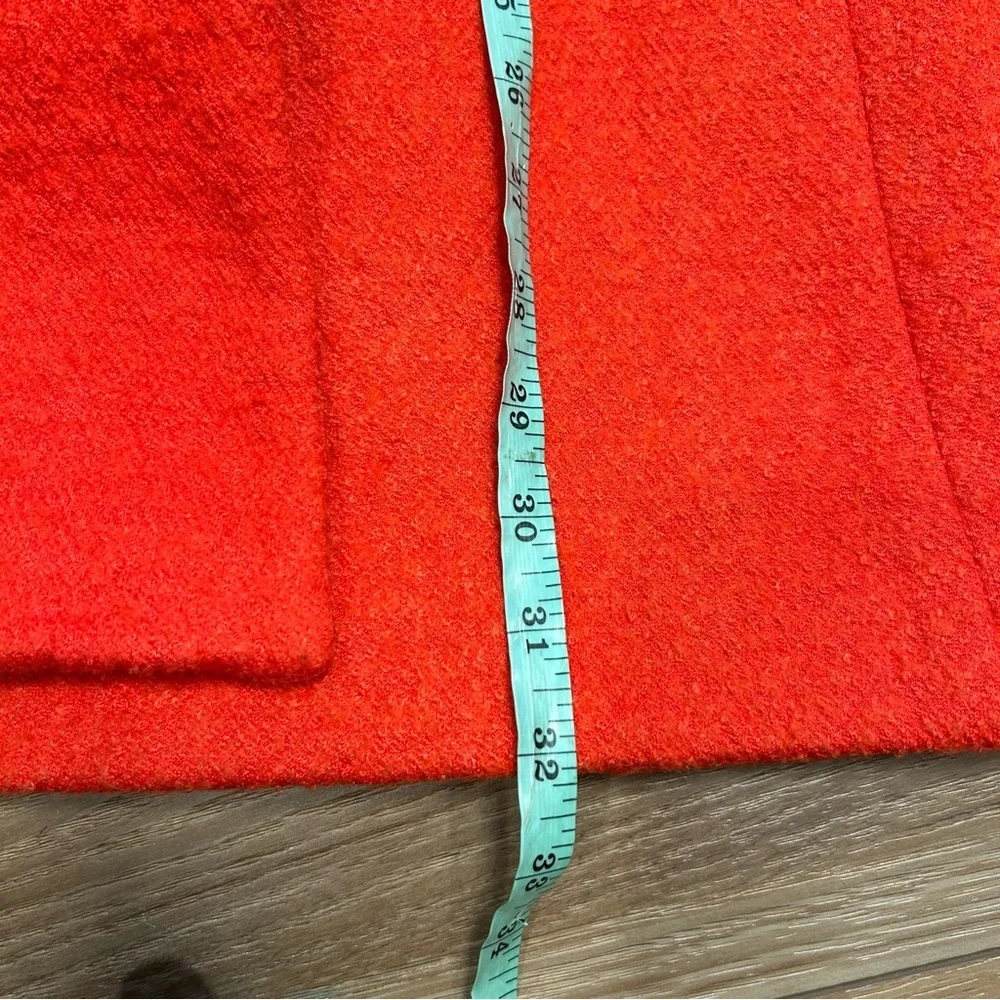 Ann Taylor wool blend orange red overcoat size small peacoat dress jacket a line